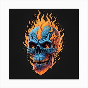 Flaming Skull Canvas Print