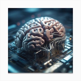 Brain On A Computer Chip 5 Canvas Print