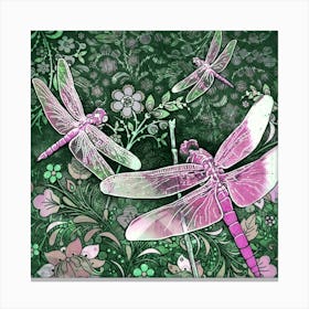 Dragonflies -Magenta Canvas Print