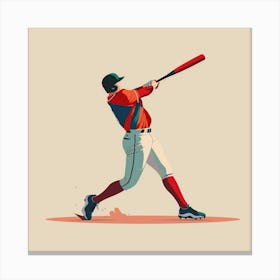 Baseball Player Swinging A Bat 1 Canvas Print