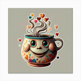 Happy Cup Of Coffee Canvas Print