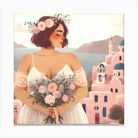 Santorini Wedding Canvas Print