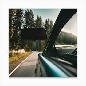 Car Driving Down A Road Canvas Print