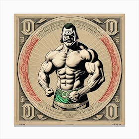 Fantasy Pro Wrestler Vintage Style Canvas Print