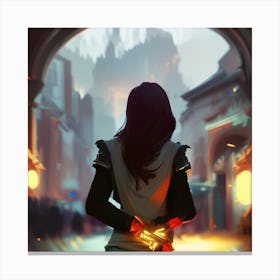 Girl In An Alleyway Canvas Print