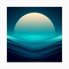 Moon Over The Ocean Canvas Print