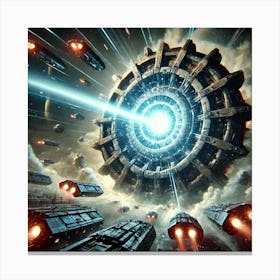 Lunar Core Cannon Shield Piercing Energy Converted Canvas Print