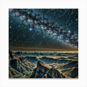 Milky Way over the Mountains Canvas Print