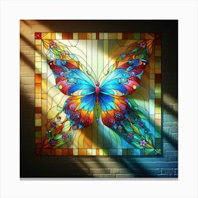 Stained Glass Butterfly Art I Canvas Print