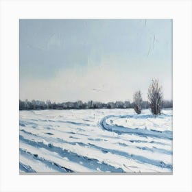 Winter Field In The Snow Canvas Print