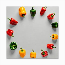 Peppers In A Circle 13 Canvas Print