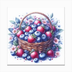 A basket of blueberry 1 Canvas Print