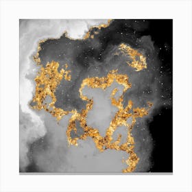 100 Nebulas in Space with Stars Abstract in Black and Gold n.101 Canvas Print