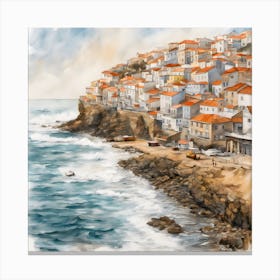 Watercolor Of Portugal Canvas Print