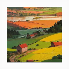 Landscape Of Farmland Canvas Print