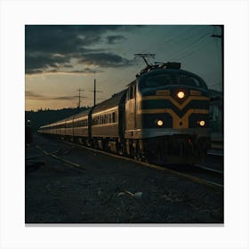 Train On The Tracks Canvas Print