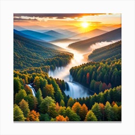 Sunset In The Mountains Canvas Print