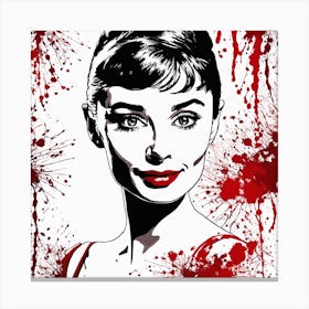 Audrey Hepburn Portrait Painting (8) Canvas Print