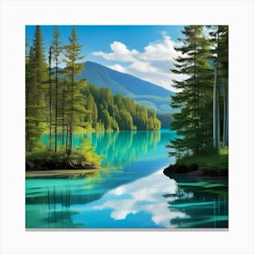 Lake Surrounded By Trees 1 Canvas Print