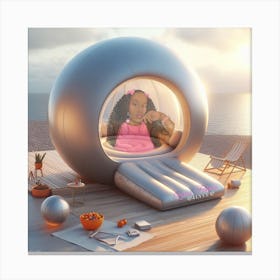Girl In A Bubble Canvas Print