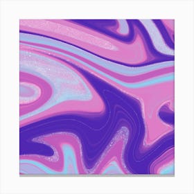 Purple And Blue Swirls Painting Canvas Print