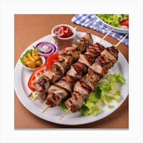 Kebabs On Skewers 2 Canvas Print