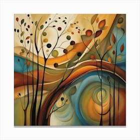 Abstract Tree Painting Canvas Print