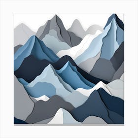 Paper Cut Mountains Canvas Print