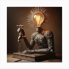 Light Bulb Man Canvas Print