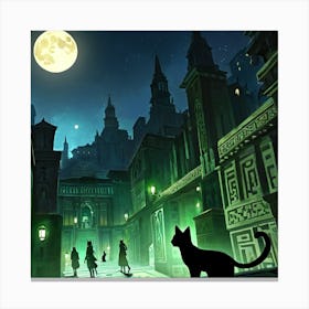 Cat In The City Canvas Print