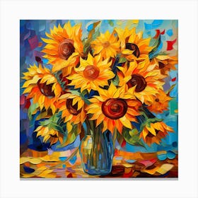 Sunflowers In A Vase Canvas Print