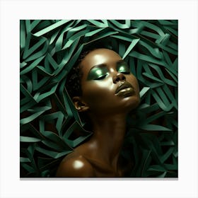 Afro-American Woman With Green Eyes Canvas Print