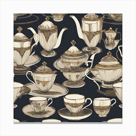 Teapots And Saucers Canvas Print