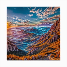 Sunrise In The Mountains 1 Canvas Print