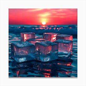 Ice Cubes At Sunset 1 Canvas Print