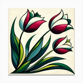 Tilted Tulips Floral Hallway Canvas Print