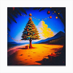 Christmas Tree On The Beach 1 Canvas Print