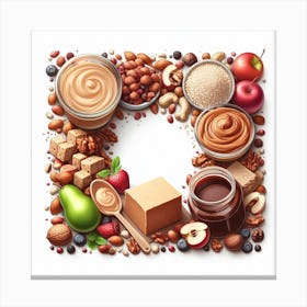 3d Illustration Of Nut And Nut Butter Canvas Print