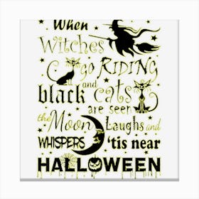 Witches Poem Halloween Witch Canvas Print