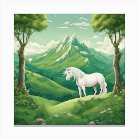 590650 Green Mountains In The Middle Of A Green Land With Xl 1024 V1 0 Canvas Print