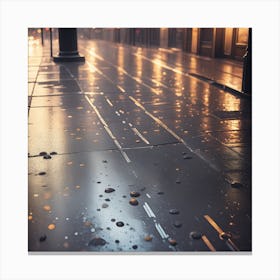 Rainy Night In The City Canvas Print