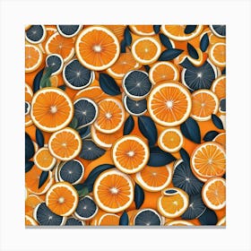 Orange Slices Seamless Pattern Canvas Print
