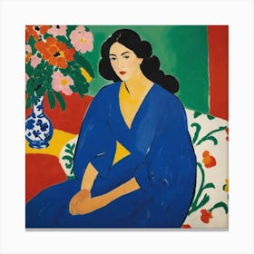 Woman In Blue 13 Canvas Print