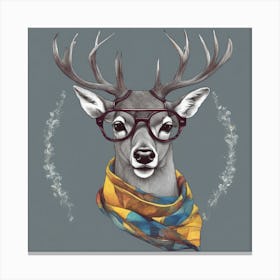 Deer With Glasses 1 Canvas Print