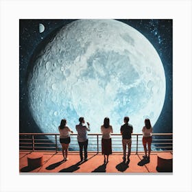 Moon And The Stars 7 Canvas Print