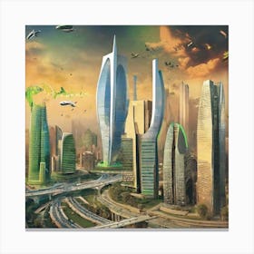 Futuristic Cityscape 137 Canvas Print