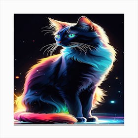 Cat In The Night Sky Canvas Print