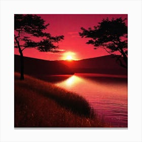 Sunset By The Lake 70 Canvas Print
