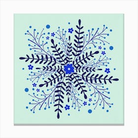 Circular Simple Flowers blue Canvas Print