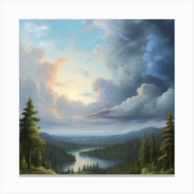 'Clouds Over The Lake' Canvas Print